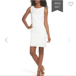 Eliza J white lace shift dress